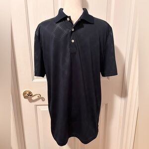 CHAPS Men Short Sleeve T-Shirt Collar Casual Top, Navy Blue, Size Small